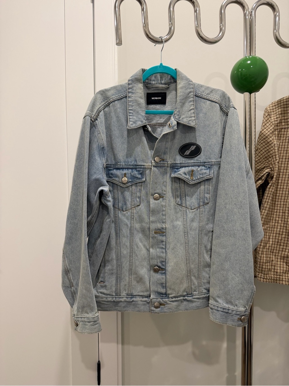 Light Blue Denim Jacket with Patch - Men
